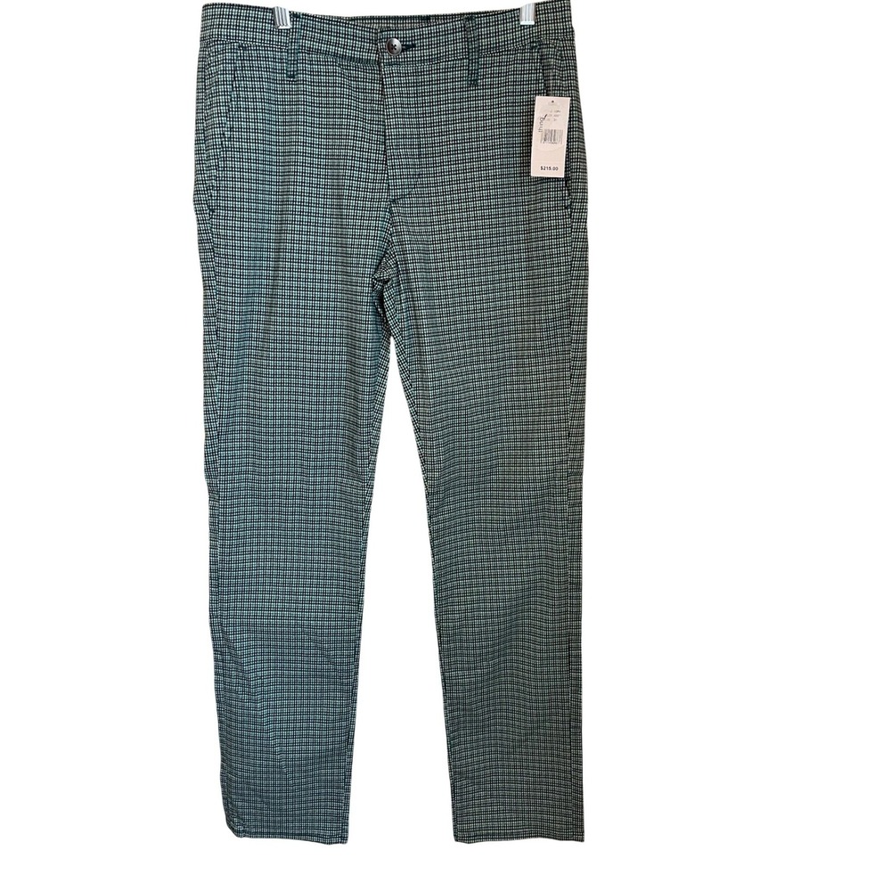AG Adriano Goldschmied The Marshall Slim Trouser 31x32 Houndstooth Green Gray